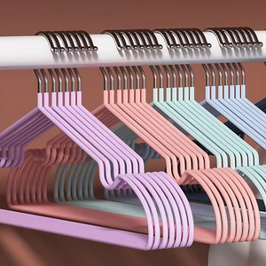 Lot de 10 cintres en métal en plastique trempé épaissi amélioré, antidérapants, sans trace, pour le séchage des vêtements, pour garde-robe, <span class=keywords><strong>magasin</strong></span> de vêtements - Product Image 1