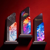 Trophée personnalisé en verre cristal miroir UV, trophées haut de gamme sur le thème du sport, plaque de reconnaissance, trophée de récompense