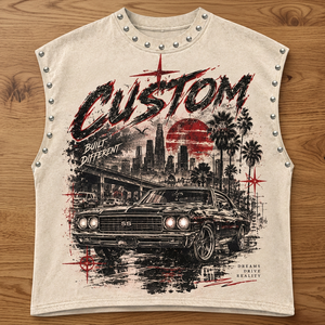Débardeur Streetwear Personnalisé Imprimé DTG Haute Qualité 300g avec Logo Avant Col Rond 100% Coton Jersey Tissu Séchage Rapide Respirant Homme - Product Image 4