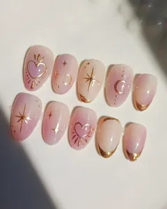Uñas <span class=keywords><strong>Postizas</strong></span> de Lujo para el Día de San Valentín, Hechas a Mano, con Diseño de Flor Roja en 3D, Forma Almendrada y Stiletto, Hermosas y Modernas - Product Image 3