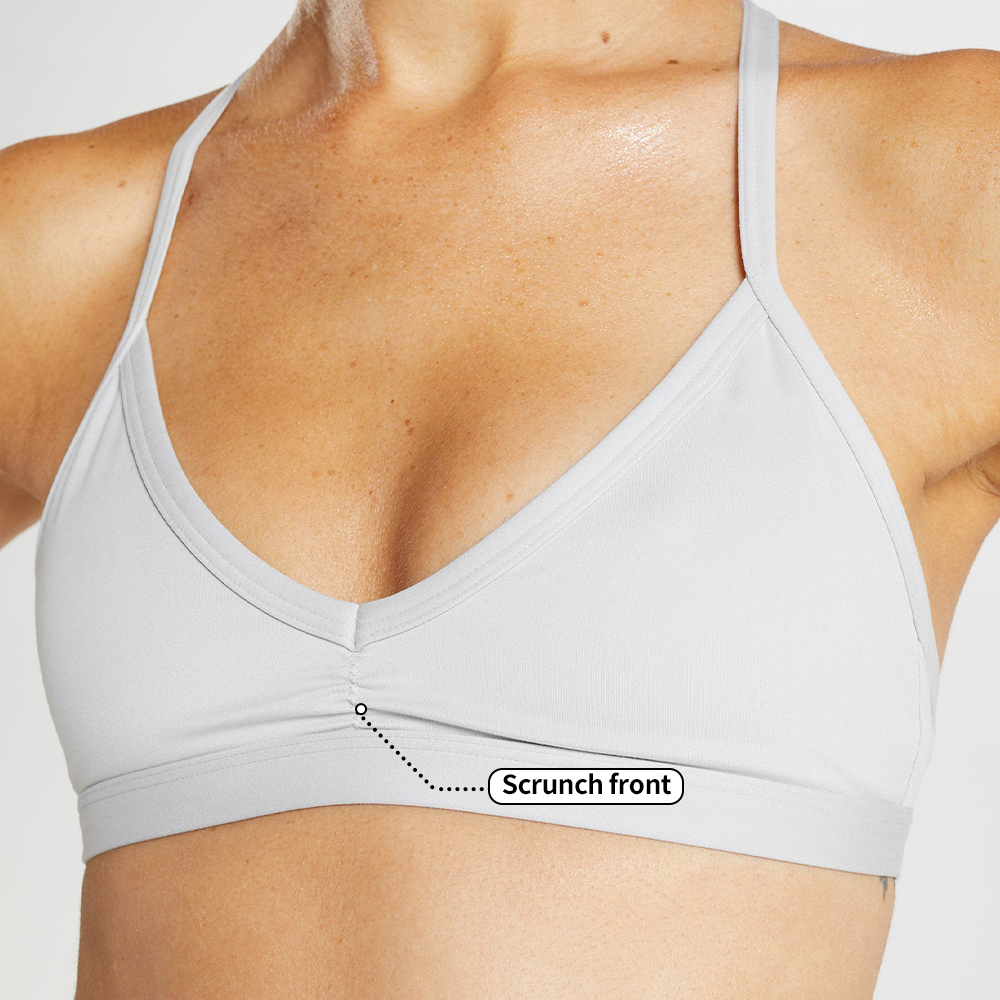 Factory OEM High Quality Gym Yoga Wear Women V Neck Yoga Bra Strappy Padded Spandex Cross Back Active Sport Bra