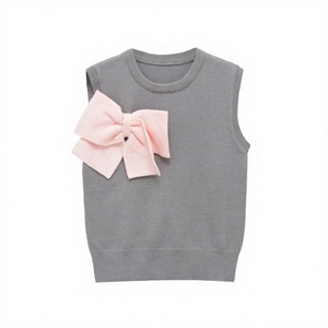 Ropa de Mujer para Primavera/Otoño 2025, Nuevo Chaleco de Punto con Lazo, Color Sólido, Transpirable, 300g, Cuello Retro - Product Image 3