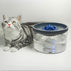 Fontaine à eau automatique ronde transparente pour animaux de compagnie, 4,5 L, grande fontaine à eau intelligente pour chien et chat - Product Image 3