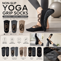 Chaussettes de Pilates professionnelles pour femmes, à cinq doigts, antidérapantes, coupe basse, pour la danse et le fitness