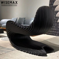 WISEMAX FURNITURE Fauteuil individuel de loisirs moderne et minimaliste en bois massif, au design irrégulier et unique, pour salon, maison et hôtel