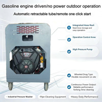 Déboucheur de canalisations à essence 37HP 2900psi 85L/min à débit élevé, avec dérouleur de tuyau automatique et démarrage à distance à un bouton