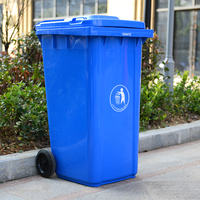 Poubelle à poussière 240l en plastique sur roues pour municipalité poubelle