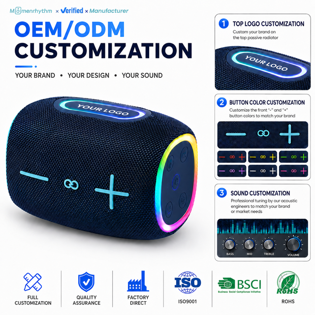 Customised Logo Plastic Speaker With Rich Acoustics and Dual Drivers and Rgb Light High Quality Featuring Compact