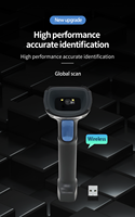 Escáner de Código de Barras 2D con Cable, Lector de Códigos QR 1D Inalámbrico 2.4G, Escáner Portátil para Inventario y Logística