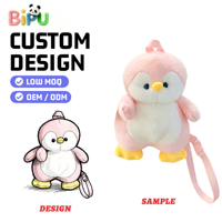 Sac à dos en peluche pingouin BIPU personnalisé en usine, jouet en coton doux, sac à bandoulière mignon et moelleux, fabricant OEM