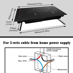 เตาแม่เหล็กไฟฟ้า2หัวเตาแบบเหนี่ยวนำเตาเซรามิกพร้อมหม้อเสริม - Product Image 5