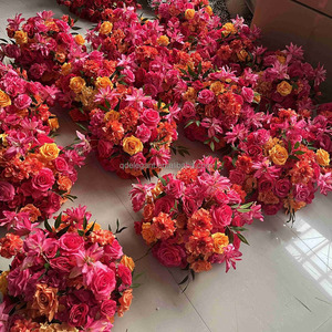 Bola <span class=keywords><strong>de</strong></span> <span class=keywords><strong>Flores</strong></span> Artificiales <span class=keywords><strong>de</strong></span> Seda Naranja Otoñal para Bodas y Fiestas, Ecológica y Realista, EG-FB-AT07 - Product Image 2