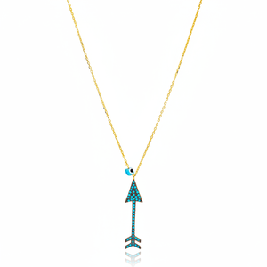 Turquesa flecha diseño Unisex encanto colgante turco venta al por mayor hecho a mano 925 joyería de plata esterlina - Product Image 2