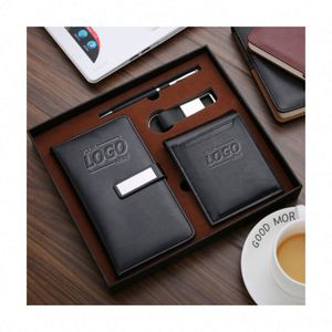 <b>Personalized</b> Business Gift Set PU Leather Logo Notebook Digital Printing <b>Keychain</b> & Wallet-Premium Corporate Gifts - Product Image 1