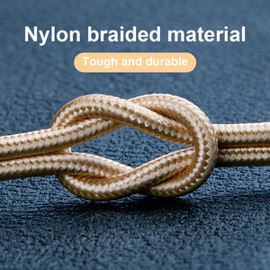 Vente en gros 1m/2m/3m Nylon tressé chargeur de téléphone portable type c câble de données USB câble de téléphone à charge rapide - Product Image 4
