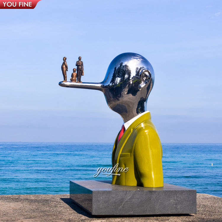 屋外桟橋 鏡面仕上げ金属フィギュア 人魚像 ステンレス鋼人魚彫刻