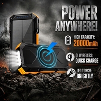 2026 Nouveau produit 20000mAh Câble extensible intégré Banque d'énergie solaire 15W Chargeur solaire sans fil portable avec ports USB C PD20W