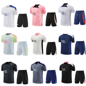 Maillot d'entraînement à manches courtes <span class=keywords><strong>Paris</strong></span> 25-26 pour adultes/enfants – Ensemble de vêtements de sport d'été pour l'entraînement de football avant-match - Product Image 6