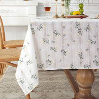 Nappe rectangulaire jacquard géométrique en coton pur, style pastoral floral, anti-poussière, personnalisable pour usage domestique