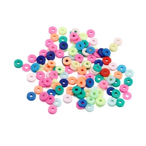 Ceramic Shard Beads 6mm Round Loose Beads For Bracelet Making DIY Jewelry Accessories <b>Spacer</b> Beads Multicolor Flat Bead Clay - Product Image 2