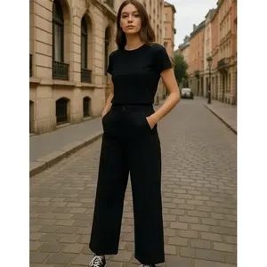 Jeans a Gamba Larga da Donna Adrenaline, Vita Alta, Denim Elasticizzato, Traspiranti, 5 Tasche, Abbigliamento Casual - Product Image 2