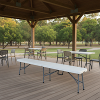 Großhandel Tragbarer 6FT Rechteckiger Klapptisch aus Kunststoff, Leichtgewichtig, Modernes Minimalistisches Design für Outdoor, Schlafzimmer, Eingang, Garten