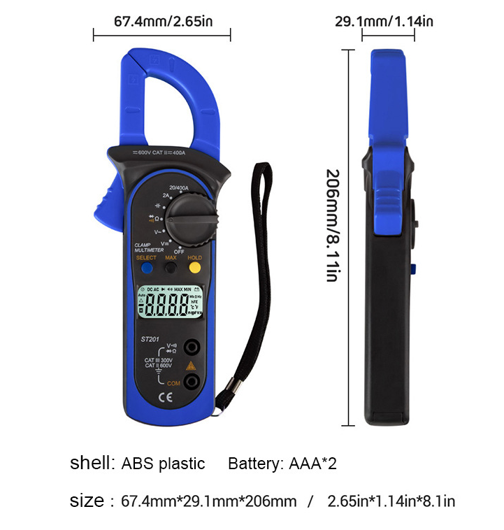 Digital Clamp Meter Multimeter ST201 ST201 high precision voltage and