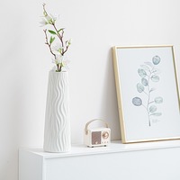 Vase en céramique côtelé vertical moderne et minimaliste ARM LVG, finition mate, pour décoration intérieure, vase en porcelaine, récipient décoratif