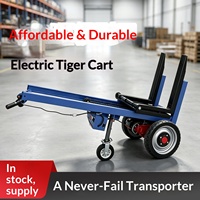 Chariot élévateur portatif à batterie lithium tout électrique CHENMA LHC-300B Tiger, simple, petit, à fourche courbée, pour le levage et le déplacement de charges.