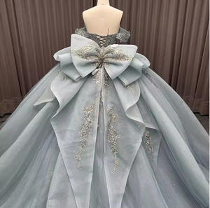 Robes de Quinceanera <span class=keywords><strong>pas</strong></span> <span class=keywords><strong>cher</strong></span> <span class=keywords><strong>robe</strong></span> de bal à épaules dénudées en tulle bleu royal pour <span class=keywords><strong>robe</strong></span> de bal en gros - Product Image 3