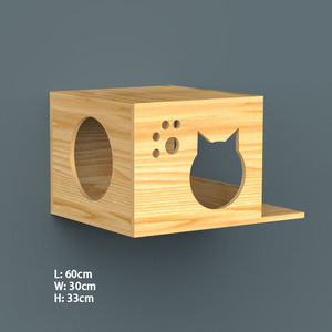 Cadre d'escalade type arbre à chats, en bois massif, bricolage, plateforme murale, tour <span class=keywords><strong>de</strong></span> maison, planche <span class=keywords><strong>de</strong></span> pulvérisation, poste <span class=keywords><strong>de</strong></span> ramassage, trou <span class=keywords><strong>de</strong></span> perceuse, monté au mur - Product Image 5