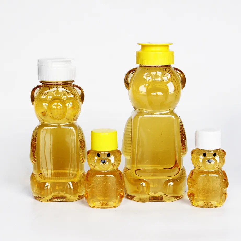 Mini Condiment Squeeze Bottle Honey Squeezable Jar refillable honey bottle Sauce honey bear jars with good flexibility