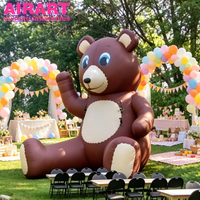 Ballon gonflable en forme d'ours brun de la faune forestière, mascotte d'ours ignifugée sur mesure avec gonflage à l'air compris