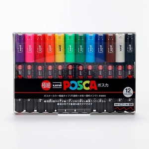 ปากกามาร์กเกอร์สีโปสเตอร์ปากกามาร์กเกอร์สีสอง PC-1M จุดเล็กๆปากกามิตซูบิชิ12สี (PC-1M) - Product Image 1