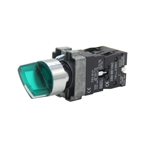 YB2-BK2765(XB2-BK2765) N/O + N/C chất lượng cao 2 vị trí tự khóa tay cầm ngắn nút chuyển đổi chọn lọc hợp kim kẽm 600V - Product Image 3