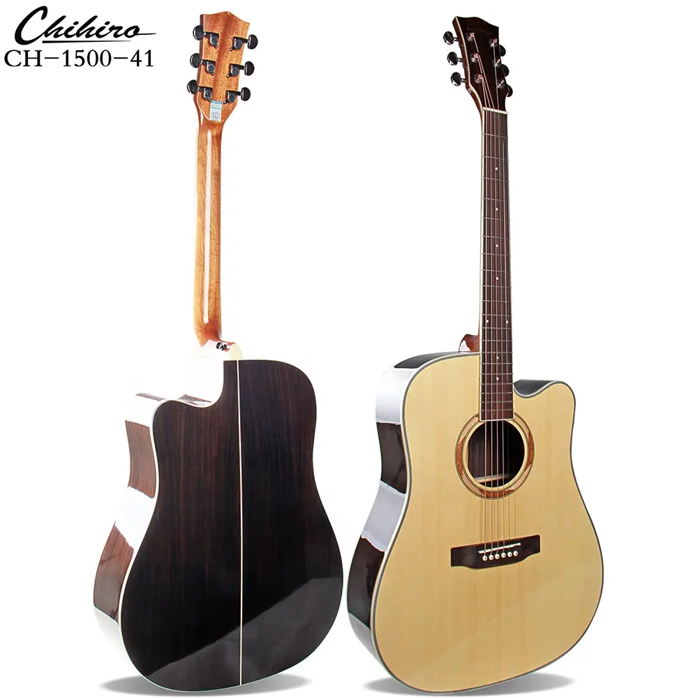 Instrumento Musical Popular para CH-1500-41, guitarra acústica Chihiro, 41 pulgadas, fabricante OEM Guangzhou