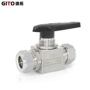 Robinet à bille en acier inoxydable 316L à double compression, haute pression, droit, pour gaz 304 - Product Image 3