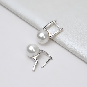 Clous d'oreille en argent S925, grandes boucles d'oreilles en perles pour femmes, 5-6 cm de long, accessoires de bricolage, tendance, personnalisées, 1191, composants de bijoux - Product Image 4