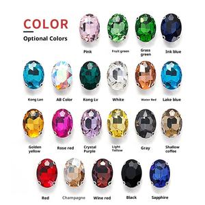 คริสตัลรูปไข่ 3 มิติ ขนาด 10*14 มม. แบบเจาะรูเย็บติดด้วยมือ หลังแบน สีขาว ทำจากแก้ว เป็นมิตรกับสิ่งแวดล้อม สามารถปรับแต่งได้  คริสตัลหลวมแบบเพชร 12 ชิ้น - Product Image 3