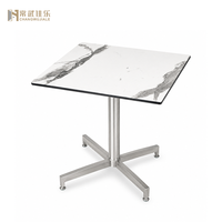 Hua Jiale, la toute nouvelle table carrée pliable en stratifié phénolique compact HPL, table de jardin en contreplaqué HPL