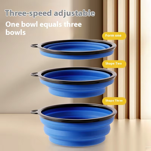 Üretici toptan özel Logo 350ml/1000ml taşınabilir Pet köpek katlanabilir silikon kase katlanabilir sıcak taşıyıcı katı desen - Product Image 3