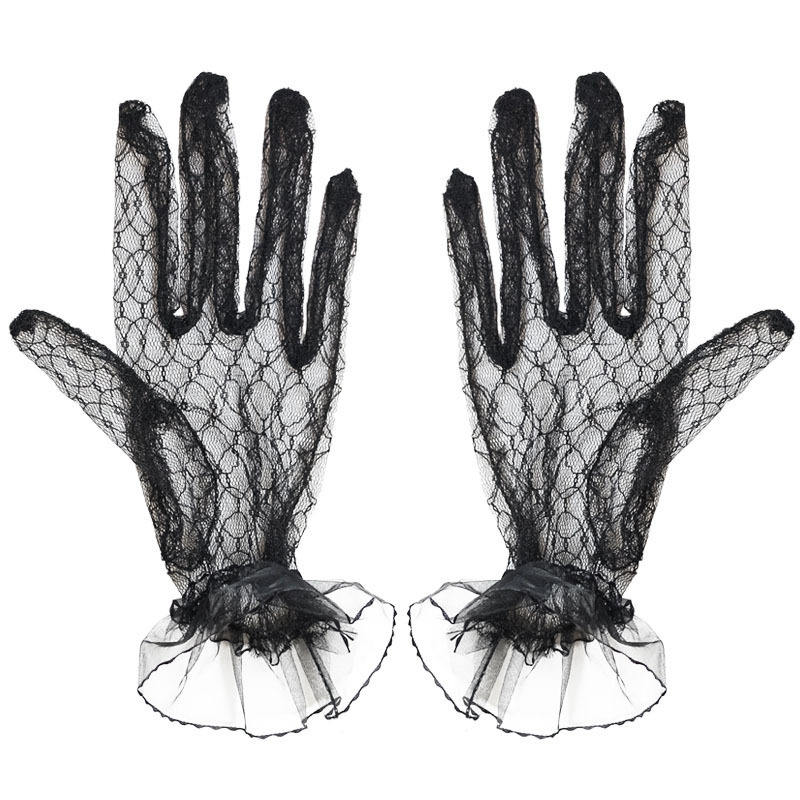 Black fingered gloves - default