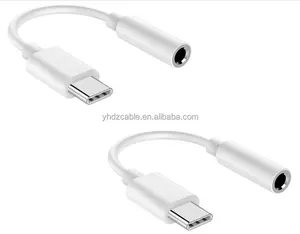 Kabel adaptor audio colokan headphone USB C, kabel adaptor ponsel musik konektor untuk iPhone 15 pro max Samsung S20 Tipe c ke 3.5MM