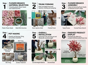 Albero di ciliegio artificiale realistico di alta qualità da 2,4-3 metri, lussuoso albero di sakura per decorazioni di grandi matrimoni ed eventi - Product Image 6