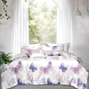 바로 출고 가능한 나비 프린트 100% 면 60수 300TC 2.5m 폭 새틴 원단 (침대 시트 세트용) - Product Image 1