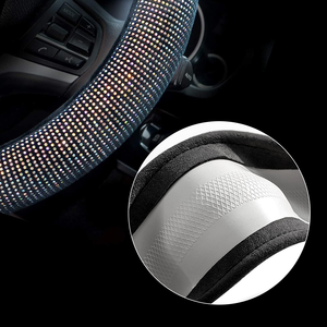 Funda de Volante Elástica de Fibra Sintética Brillante con Incrustaciones de Diamantes, Sin Anillo Interior, Superventas - Product Image 4