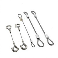 Système de suspension à boucle en câble métallique galvanisé en acier inoxydable de 3 mm pour usage intérieur/extérieur, design contemporain écologique de haute qualité