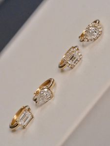Pendientes de Oro de 18k Xinfly con Diamantes de Laboratorio de 0.5ct+0.5ct, Forma Irregular, Combinables, Regalo para Fiestas - Product Image 2