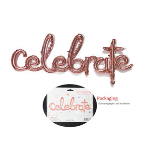 Letra minúscula de aluminio Celebrar Globo de papel de aluminio Cursiva Escritura a mano Alfabeto Globo para decoración de fiesta Celebración - Product Image 6