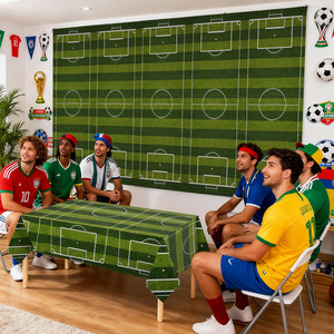 Nappe de football 137*274cm <span class=keywords><strong>Canada</strong></span> Mexique pour décorations, nappe de fête pour fans de <span class=keywords><strong>club</strong></span>, motif de ballon de football en PE - Product Image 2